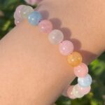 Multicolor Morganite Bracelet – Faceted Natural Gemstones, Adjustable Fit, Rainbow Colors