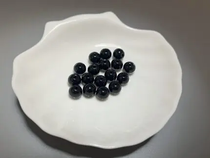 Facettierte schwarze Achatperlen – 8 mm rund, 30 cm lang, undurchsichtiger Edelstein für die Schmuckherstellung