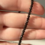 Faceted Black Agate Beads – 3 mm Round, 30 cm Strand, Opaque Gemstone for Jewelry Making
