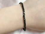 Squarely Faceted Black Agate Beads (30cm) – Bild 2
