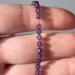 Facettierte Amethystperlen – 3 mm rund, 30 cm lange Kette, tiefvioletter Edelstein für die Schmuckherstellung