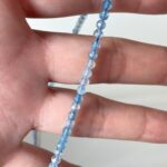 Facettierte Aquamarinperlen – 3 mm rund, 30 cm lang, hellblauer Edelstein für die Schmuckherstellung