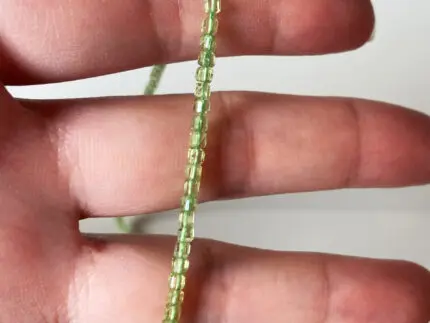 Sqaurely Faceted Peridot Beads (30cm)