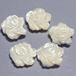 Perlmutt-Rosenblütenperlen – 8 mm, 5er-Set, für Schmuckherstellung und Bastelprojekte