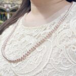 Weiche Lavendel-Süßwasserperlenkette – 75 cm, handgeknüpft, 5–6 mm Perlen