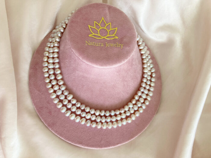 Natural Lavender Pearls Necklace (115 cm) – Bild 3
