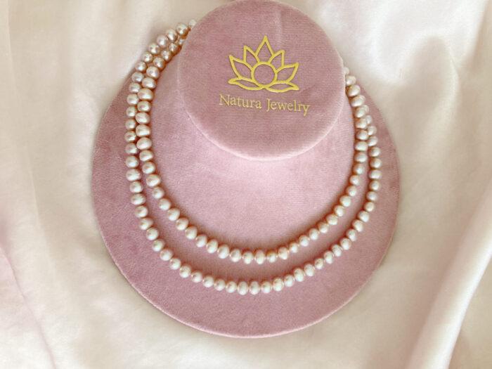 Natural Lavender Pearls Necklace (75 cm) – Bild 2