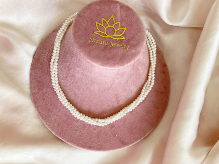 Natural White Pearls Necklace (115cm long with 3-3.5mm pearls) – Bild 3