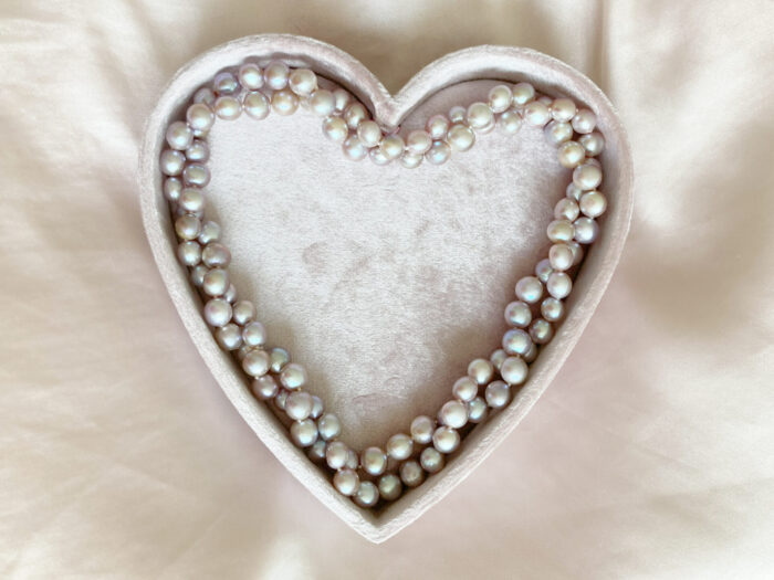 Natural Round Lavender Pearls Necklace (75 cm) - Image 1