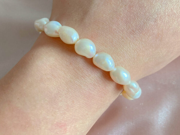 Natural White Pearls Necklace and Bracelet Set (80cm & 18cm) – Bild 3