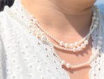 Stylish Natural White Pearls Necklace (155cm) – Bild 2