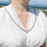 Lavendel-Süßwasserperlenkette – 75 cm, runde Perlen 6–7 mm, handgeknüpft, hoher Glanz