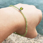 Natural Peridot Bracelet with S925 Sterling Silver Peridot Pendant – Handcrafted Gemstone Jewelry