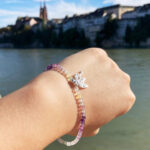 Natural Square-cut Fluorite Bracelet with S925 Silver Elephant – Handcrafted Gemstone Jewelry