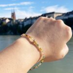 Natural Colourful Tourmaline with Golden Heart Bracelet – Handcrafted Gemstone Jewelry