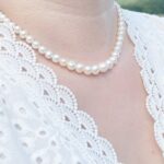 Natural White Freshwater Pearl Necklace 41cm – 6–10mm Beads with Rose S925 Sterling Silver Clip