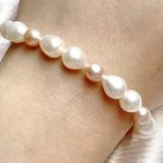 Natural White & Lavender Freshwater Pearl Elastic Bracelet – Baroque Pearl Stretch Bracelet for Women, Elegant Pearl Jewelry